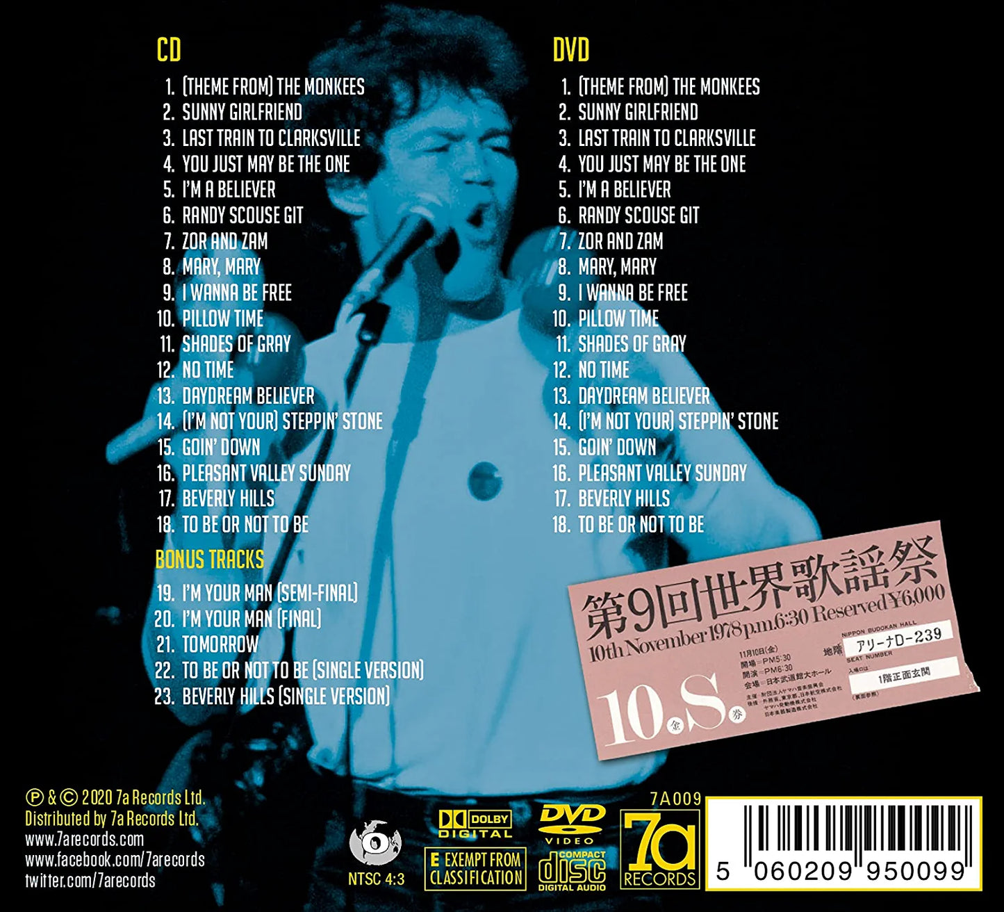 CD & DVD: Micky Dolenz Live in Japan CD & DVD Set - Personalized & Signed by Micky