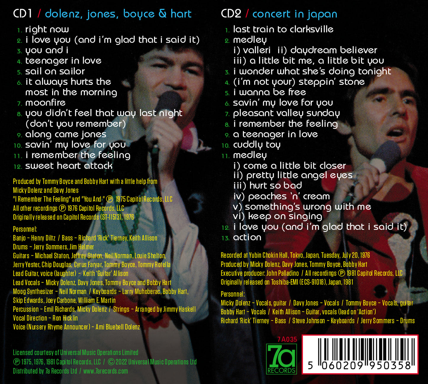 CDs: Dolenz, Jones, Boyce & Hart 2 CD Set - 'the guys who sang 'em & the guys who wrote 'em’ - Personalized & Signed by Micky